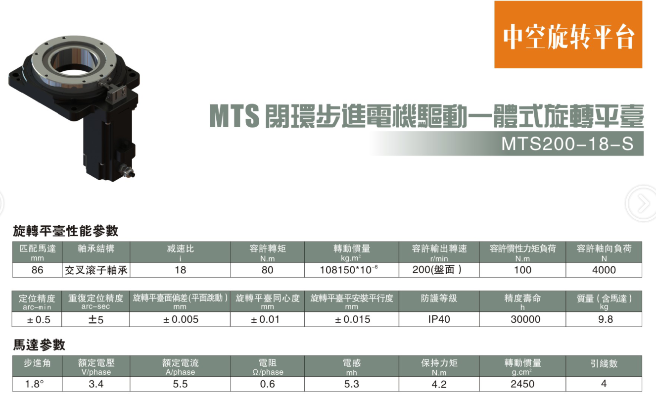 步進電機驅動一體式旋轉平臺MTS200-18-S參數.png